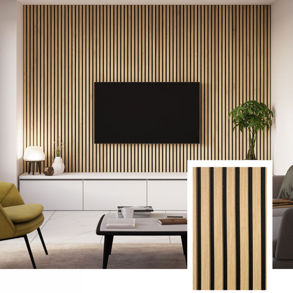Vert™ Akoestisch lattenpaneel — Gerookt eiken (2,7 m × 1,10 m)