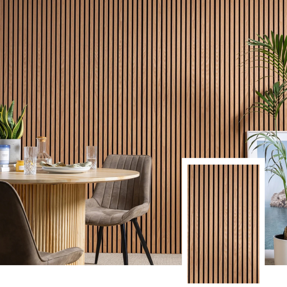 Vert™ Akoestisch lattenpaneel — Gerookt eiken (2,7 m × 1,10 m)